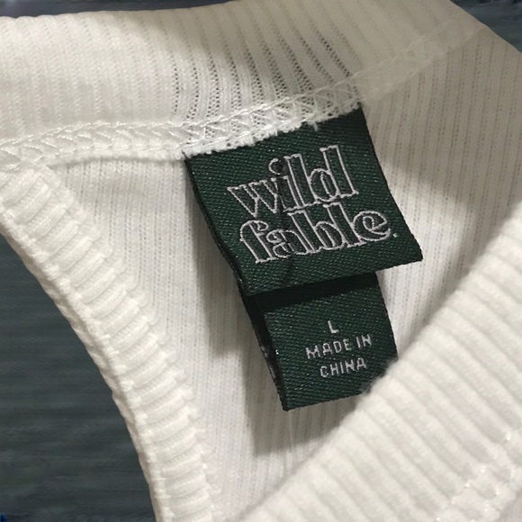 CLEARANCE ~ WILD FABLE Ribbed Open Tie Back Cropped Baby Tee - Picture 7 of 7